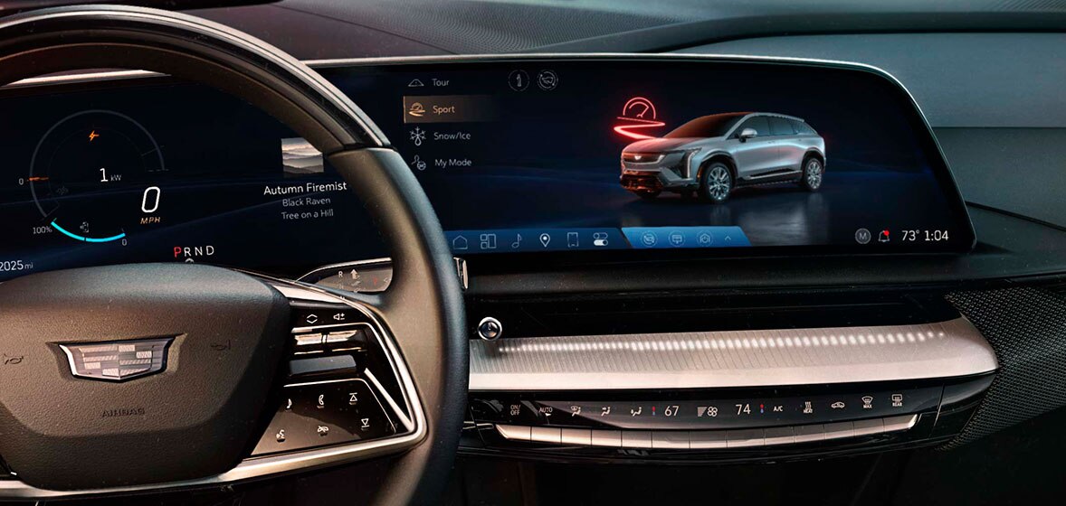 Pantalla LED en diagonal de 33 pulgadas y 9K en tu Cadillac Optiq