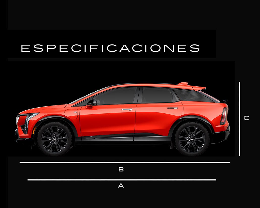 Especificaciones y dimensiones de tu nueva Cadillac Optiq, SUV eléctrica de lujo